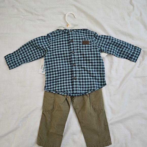 Set of 3 Carter's 9 to 12 month short sleeve fox shirt a pant and jacket - Picture 4 of 9